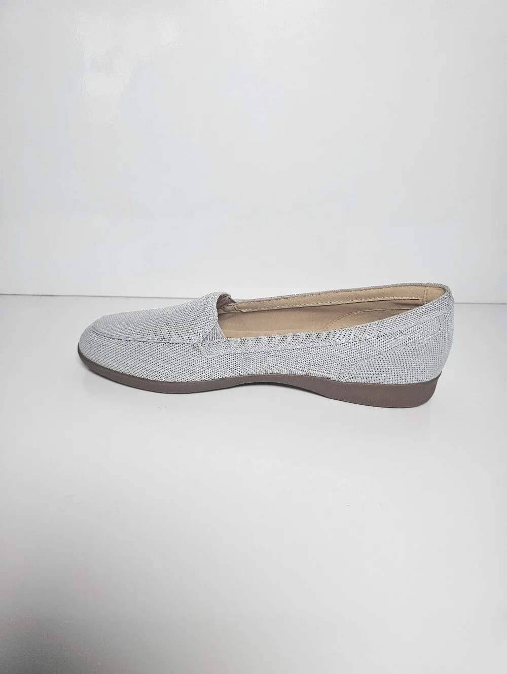 Easy Spirit Silver Gray Knit Comfort Loafers Women's Size 10 NWOB